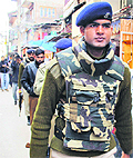CRPF men patrol streets of Srinagar after the 
