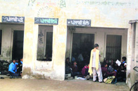 Government Primary School at Tihara village in a state of neglect. 