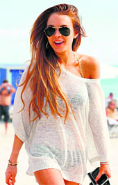red hot: Lindsay Lohan