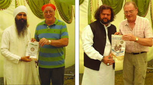 Sant Anoop Singh of Bhai Kanya Sewa Simran Kendra, Phagwara, and Hans Raj Hans were honoured by an NGO from the UK at a function in Phagwara on Friday.