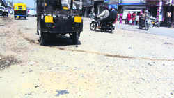 A stretch of the road near Rani Jhansi Chowk, Jagraon