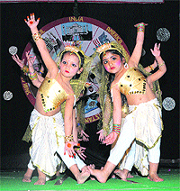 Students of Mothers Touch Kindergarten School perform dance during their annual function on their school premises in Ludhiana