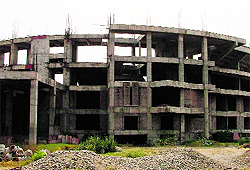 The under-construction indoor stadium at Pakhowal Road in Ludhiana