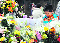 A boy offers prayers