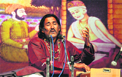 Mukhtiar Ali performs during Kabir festival at Tagore Theatre, Sector 18, Chandigarh