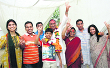 A family photograph of incumbent Chief Minister Vijay Bahuguna.