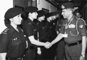 Lt Gen Ramesh Halgali meets members of Indian Armys Mt Everest expedition 2012 team during a flagging off ceremony in New Delhi on Monday