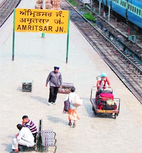 A view of the railway station in Amritsar