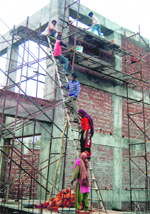Construction work in progress at Dharamsala