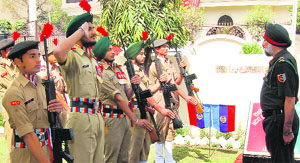 Maj-Gen PS Mander, Additional Director-General, NCC Punjab Directorate, visits NCC units in Jalandhar on Wednesday. 