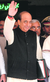 Railway Minister Dinesh Trivedi leaves for Parliament from the Rail Bhavan in New Delhi on Wednesday.