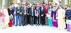 Students and faculty members of the Institute of Law, Kurukshetra University, during a law fest