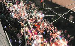 Locals protest clashes between members of the minority community and the police in Rajouri 