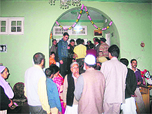 A Muslim delegation visits a locality of the minority community in Rajouri 