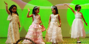 Students of the Little Millennium section of The Millennium School perform during the annual day function organised on the premises of the school in Bathinda on Saturday. 