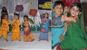 Students of The Little Kingdom Nursery School perform during the annual function in their school in Bathinda on Friday