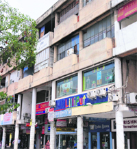 Corridors of upper floors have been covered with glazing at Sector 17 in Chandigarh.