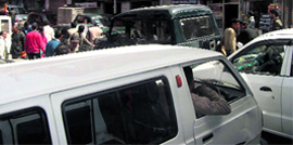 A traffic jam at Picture Palace in Mussoorie