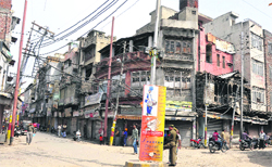The City Chowk market wears a deserted look in Jammu