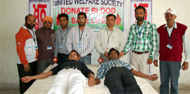 A blood donation camp was organised by the workers of the LPG plant of Bharat Petroleum, in collaboration with United Welfare Society, Bathinda.