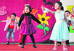 Euro kids perform a dance at the annual day function on Sunday