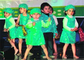 Students of Poly Kids, Vasant Vihar, perform in Dehradun on Sunday