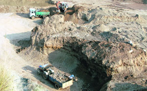 A view of illegal mining in the vicinity of Panchkula.