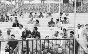 Vacant seats at the GMADA draw of lots at Sector 88 in PUDA Bhawan, Sector 88, Mohali, on Monday. 