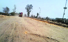 A stretch of the diversion road in Jhajjar. 