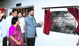 Mandip Singh Brar, Deputy Commissioner, Kurukshetra, inaugurates a modern conference hall on the premises of Panchayat Bhawan.