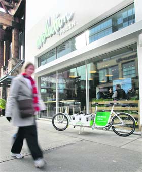 The Starbucks-owned Evolution Fresh juice store on its opening day in Bellevue, Washington