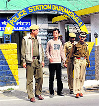 A Chinese spy in police custody at McLeodganj on Tuesday