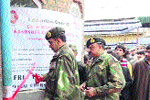 An Army officer inaugurates a computer training centre at Trahagam. 