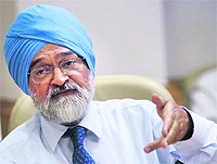 Planning Commission Deputy Chairman Montek Singh Ahluwalia in New Delhi.