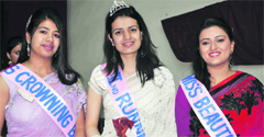 Students of Government College for Women attend a farewell party in Ludhiana