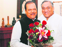 Uttarakhand Chief Minister Vijay Bahuguna meets Union Minister of Tourism Subodh Kant Sahay in New Delhi