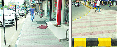 A view of newly revamped footpaths and central verges in the Model Town market in Jalandhar
