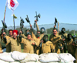 The Airtel employees took part in a mock war scene