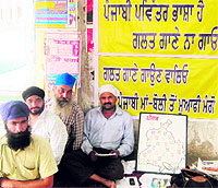 Panditrao C Darennavar sits on an indefinite hunger strike outside Khadoor Sahib gurdwara in Amritsar on Saturday