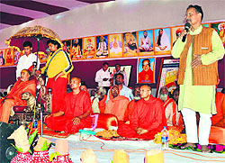 Former Chief Minister BC Khanduri at a programme in Haridwar on Saturday