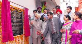 Justice Jasbir Singh inaugurates a new block for litigants at the judicial court complex in Jalandhar on Saturday.