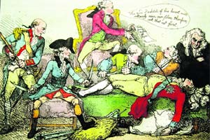The State Butchers. Cartoon by Thomas Rowlandson. England, ca. 1789