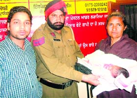 A seven-day-old girl was found abandoned in a garbage dump at the Beas railway station here today