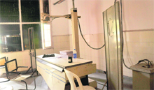 The non-functional X-ray machine at the Sector-38 dispensary in Chandigarh on Monday.