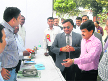 District and Sessions Judge Kuldeep Jain interacts with Civil Surgeon Dr JS Punia at a medical camp in District Jail, Sonepat.