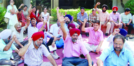 Teachers during a protest in October 2011.