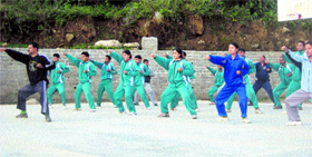 Trainee forests guards undergo karate training at the Forest Training Institute in Sundernagar.