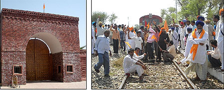 A saffron flag was seen hoisted at Chief Minister Parkash Singh Badals house in his native village Badal on Wednesday