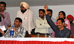 Auction of liquor vends in progress in Bathinda on Wednesday