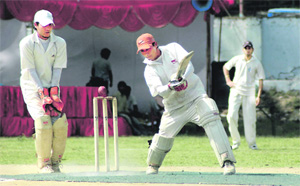 A batsman in action during a match in the 4th Uttarakhand Cricket Cup in Dehradun on Wednesday. 